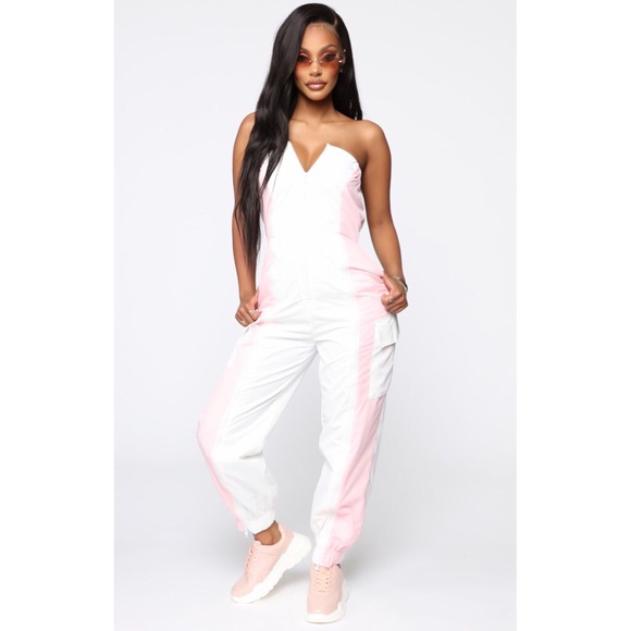 Fashion Nova Pants - Fashion Nova Windbreaker jumpsuit